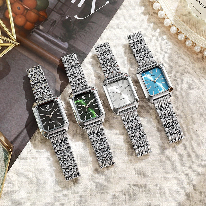 Stainless Steel Square Strap Watch