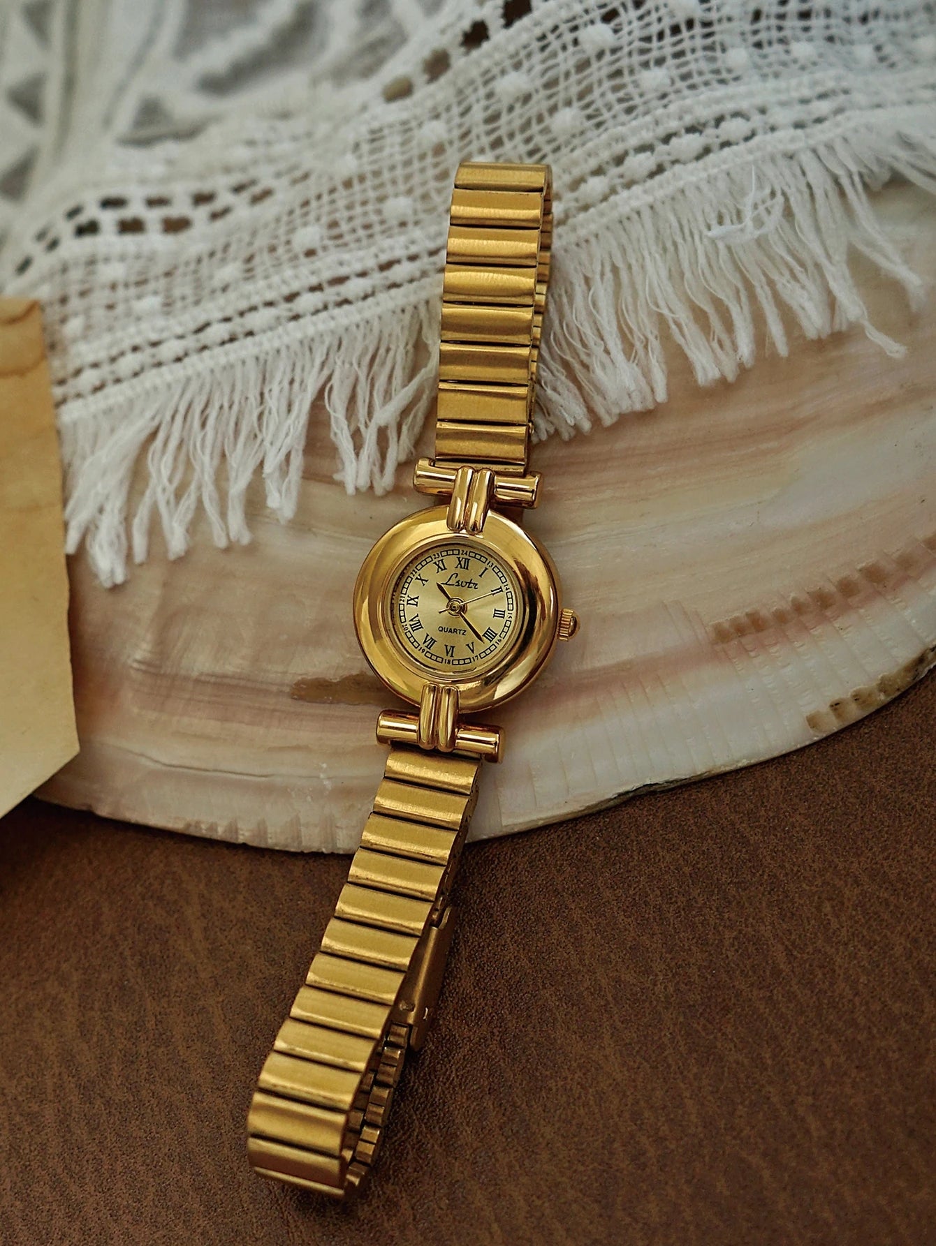 French Retro Gold Small Dial Women's Watch