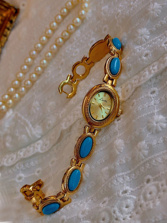 French Fashionable Turquoise Gemstone Watch